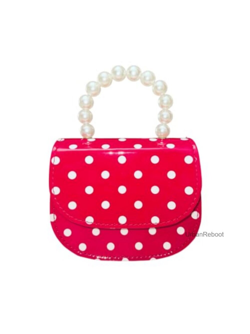 Girls Polka Dot Mini Saddle Bag PU Crossbody Purse Vintage Handbag